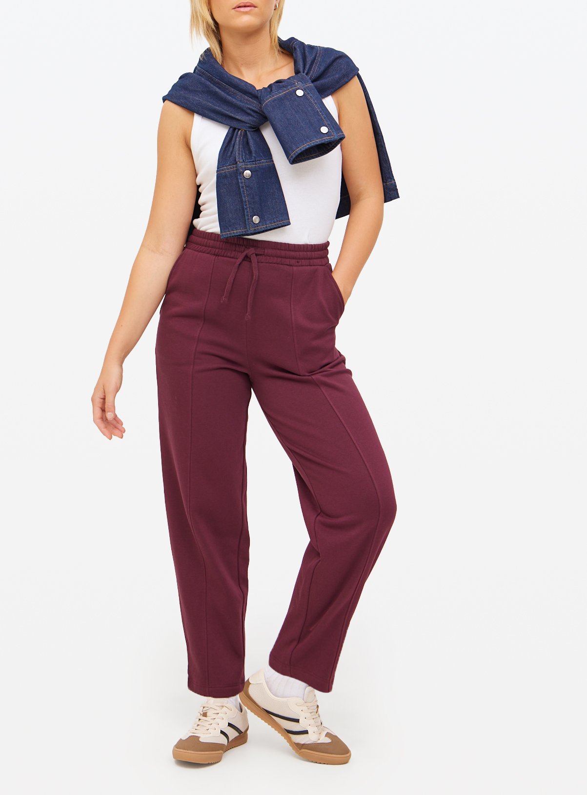 Burgundy Co-ord Barrel Leg Joggers  XL - Image 3 thumbnail